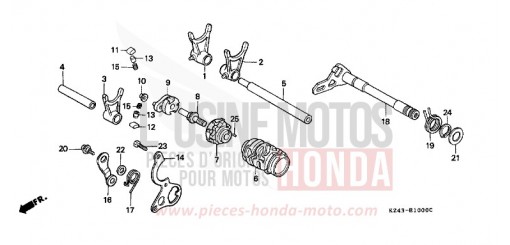 GEARSHIFT DRUM CR125RV de 1997